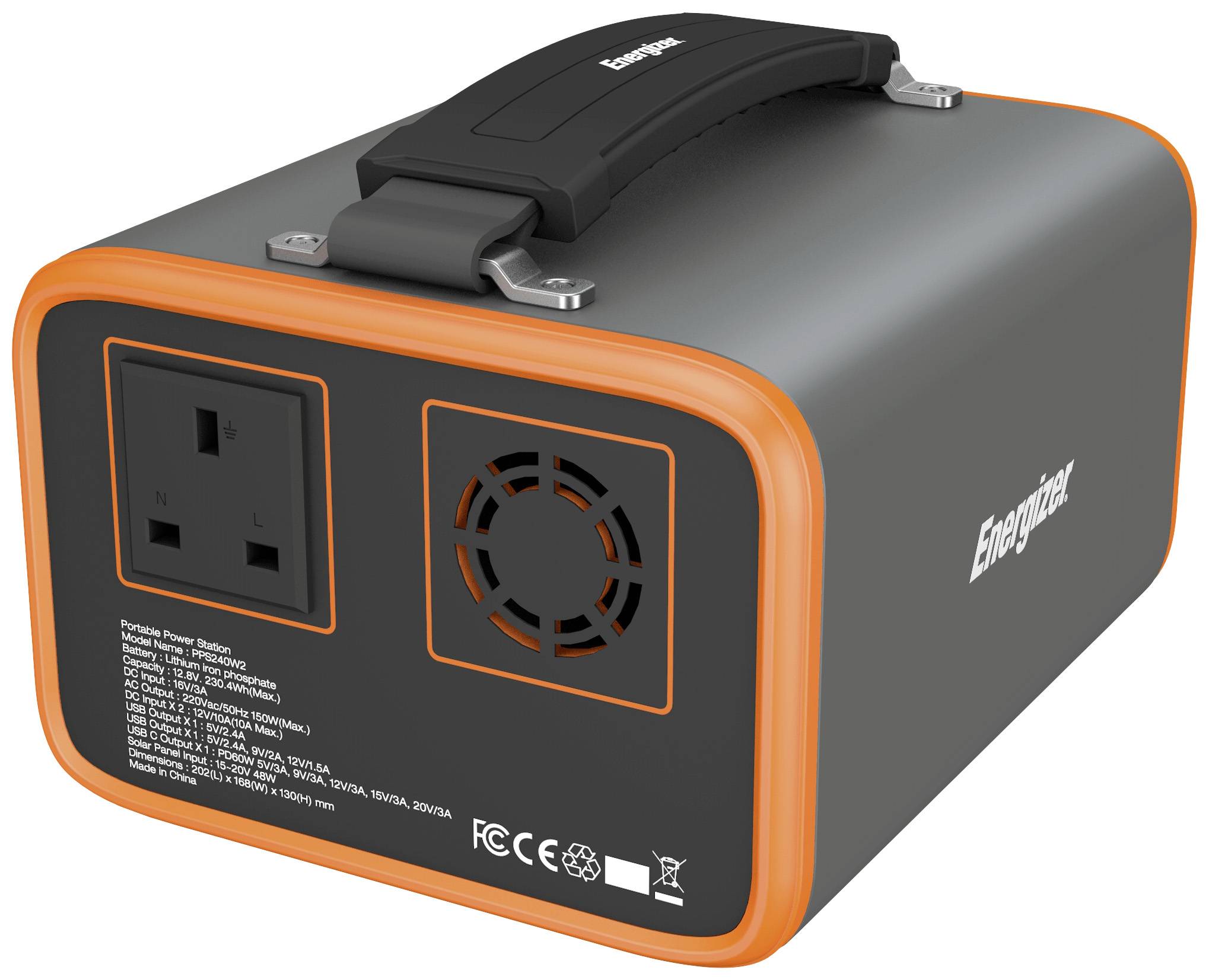 Energizer PPS240W2 Powerstation 72Ah LiFePO 4 Schwarz/Orange