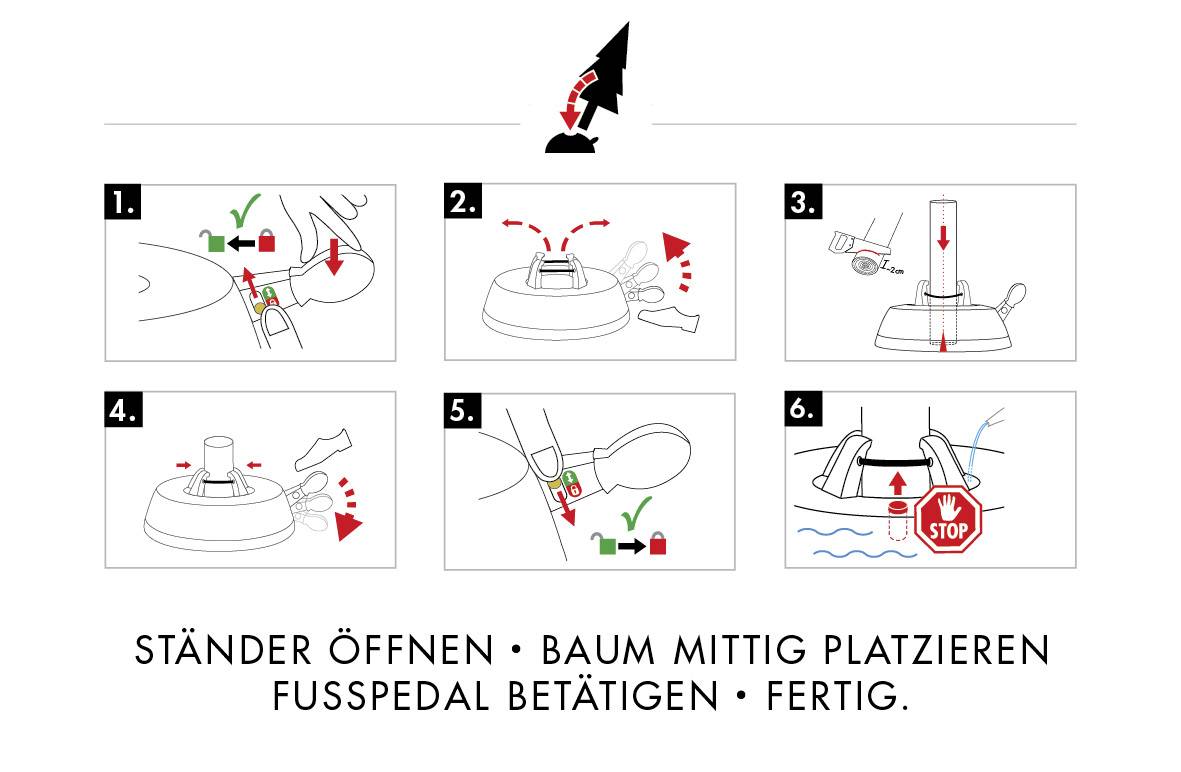 Krinner 94225 KRINNER Comfort Grip M Weihnachtsbaumständer Baumhöhe (max.) 2.5 m Einseiltechnik mit Fußhebel Wasserstandsanzeige