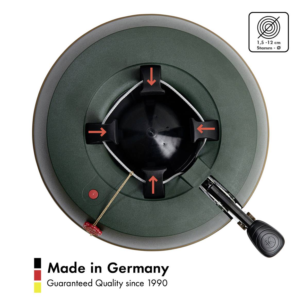 Krinner 94225 KRINNER Comfort Grip M Weihnachtsbaumständer Baumhöhe (max.) 2.5 m Einseiltechnik mit Fußhebel Wasserstandsanzeige