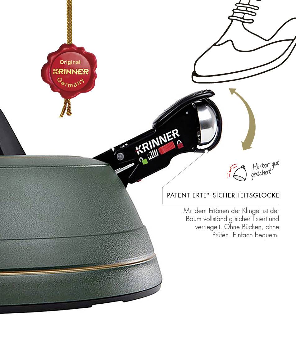 Krinner 94235 KRINNER Ultra Grip L Weihnachtsbaumständer Baumhöhe (max.) 2.70 m Einseiltechnik mit Fußhebel Wasserstandsanzeige