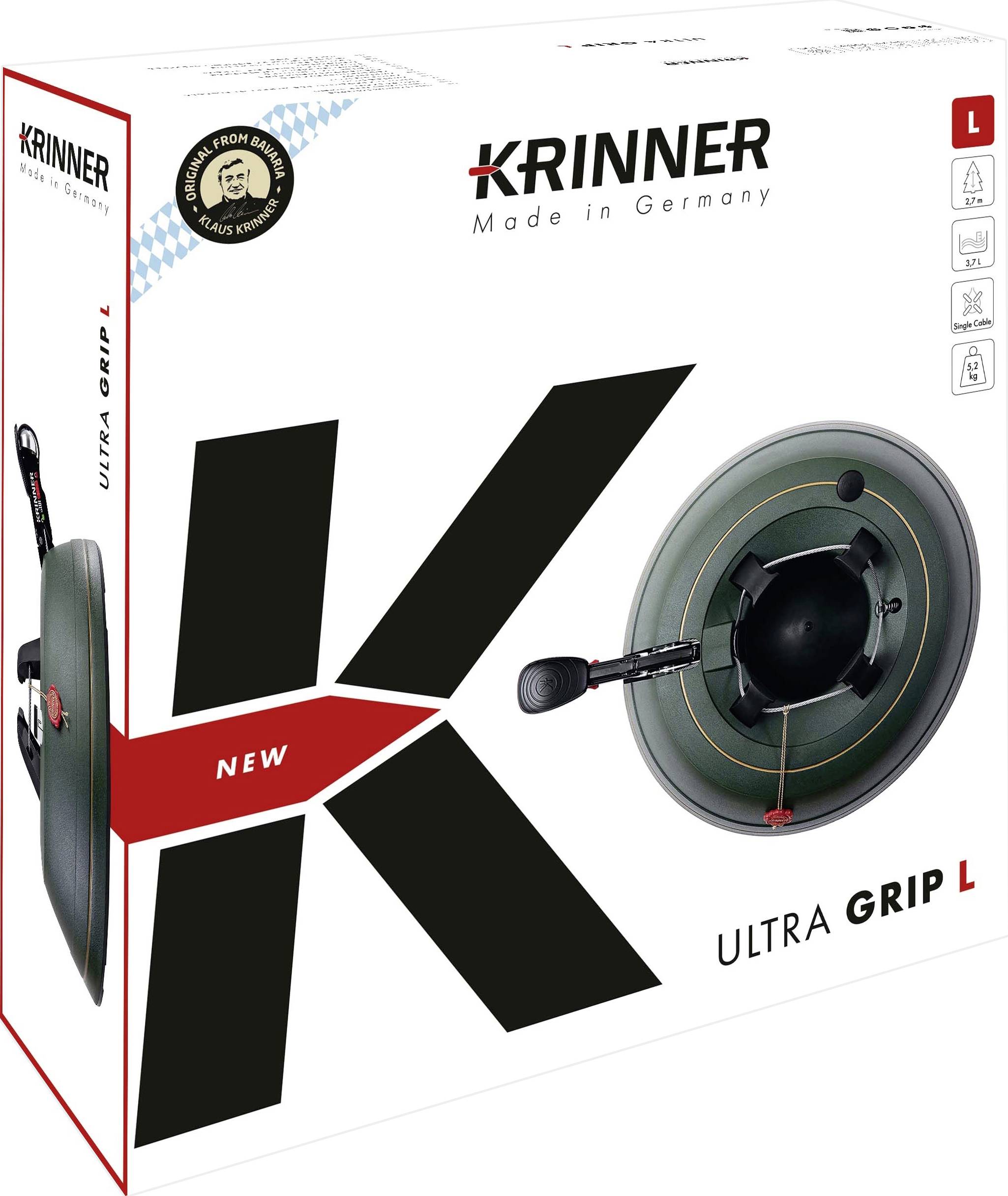 Krinner 94235 KRINNER Ultra Grip L Weihnachtsbaumständer Baumhöhe (max.) 2.70 m Einseiltechnik mit Fußhebel Wasserstandsanzeige