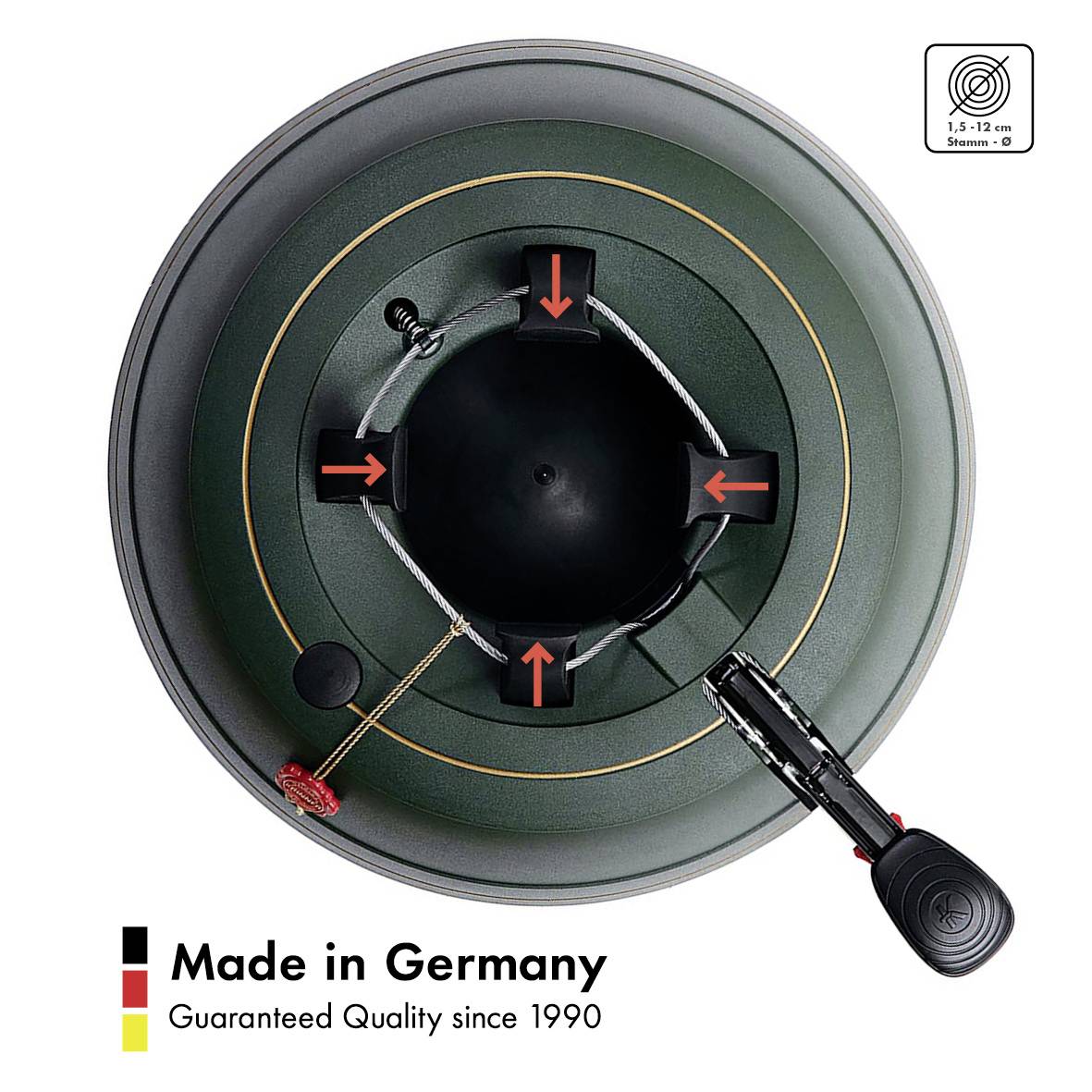 Krinner 94245 KRINNER Ultra Grip XL Weihnachtsbaumständer Baumhöhe (max.) 3 m Einseiltechnik mit Fußhebel Wasserstandsanzeige