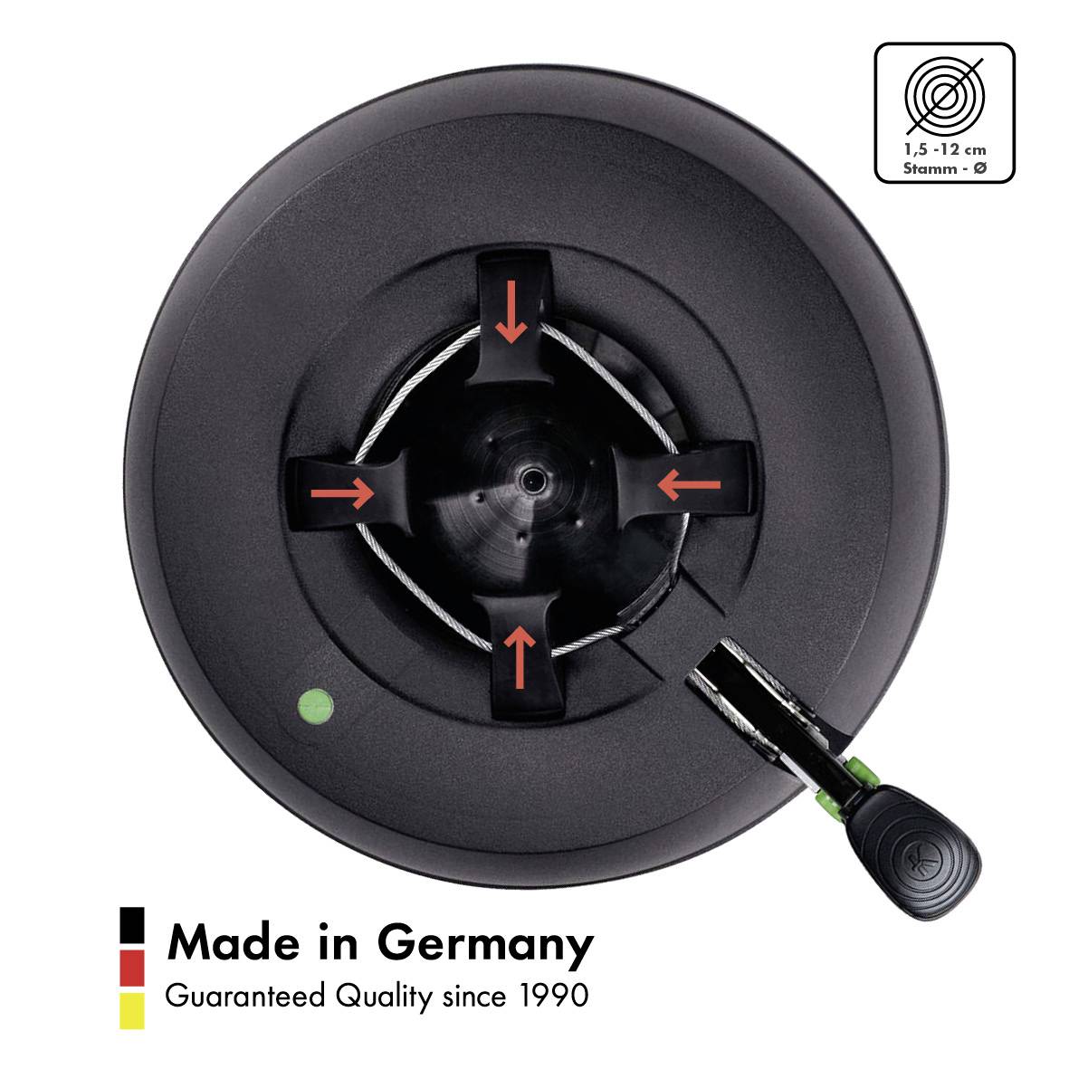 Krinner 94219 KRINNER Green Line Comfort Grip S Weihnachtsbaumständer Baumhöhe (max.) 2.2 m Einseiltechnik mit Fußhebel