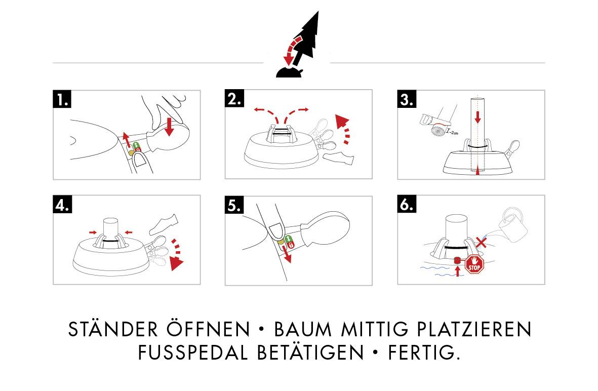 Krinner 94229 KRINNER Green Line Comfort Grip M Weihnachtsbaumständer Baumhöhe (max.) 2.5 m Einseiltechnik mit Fußhebel Wasserstandsanzeige
