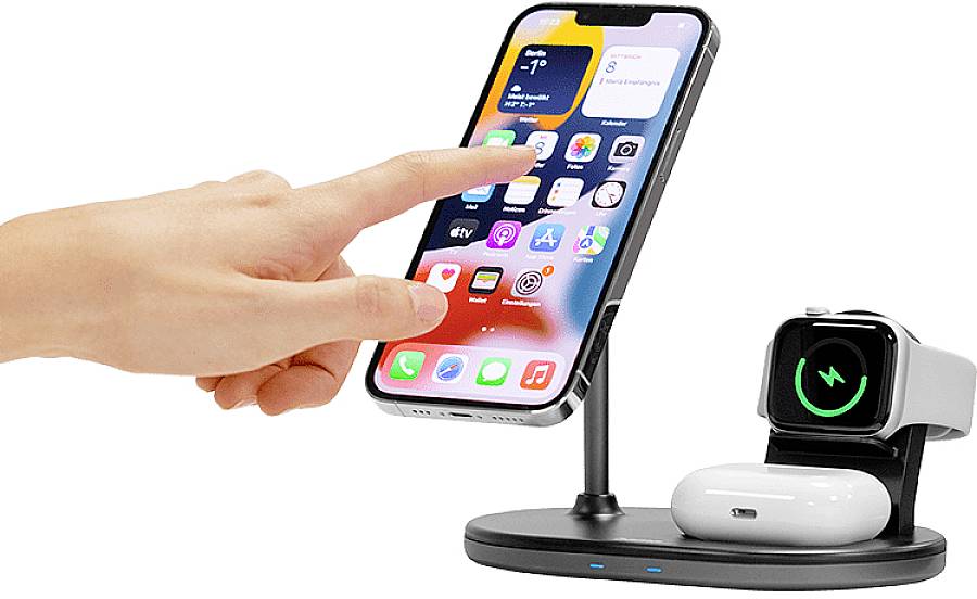 Hama Induktions-Ladegerät MagCharge Multi 00187272 Ausgänge Induktionslade-Standard Schwarz