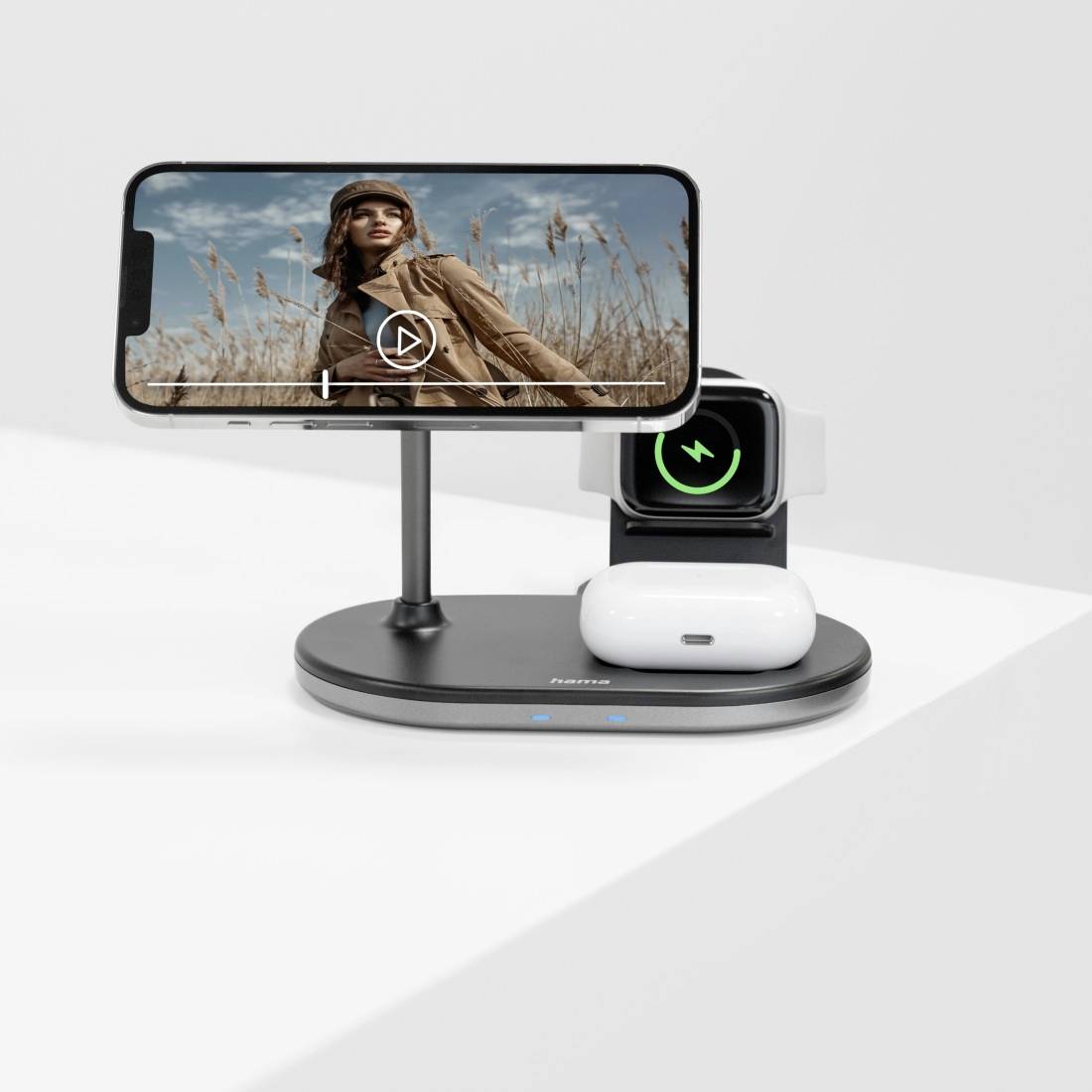 Hama Induktions-Ladegerät MagCharge Multi 00187272 Ausgänge Induktionslade-Standard Schwarz