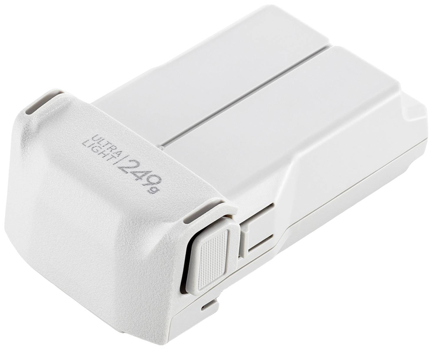 Eine weiße Batterie mit der Aufschrift 'Ultra Light 249g', geeignet für den Einsatz in tragbaren elektronischen Geräten.