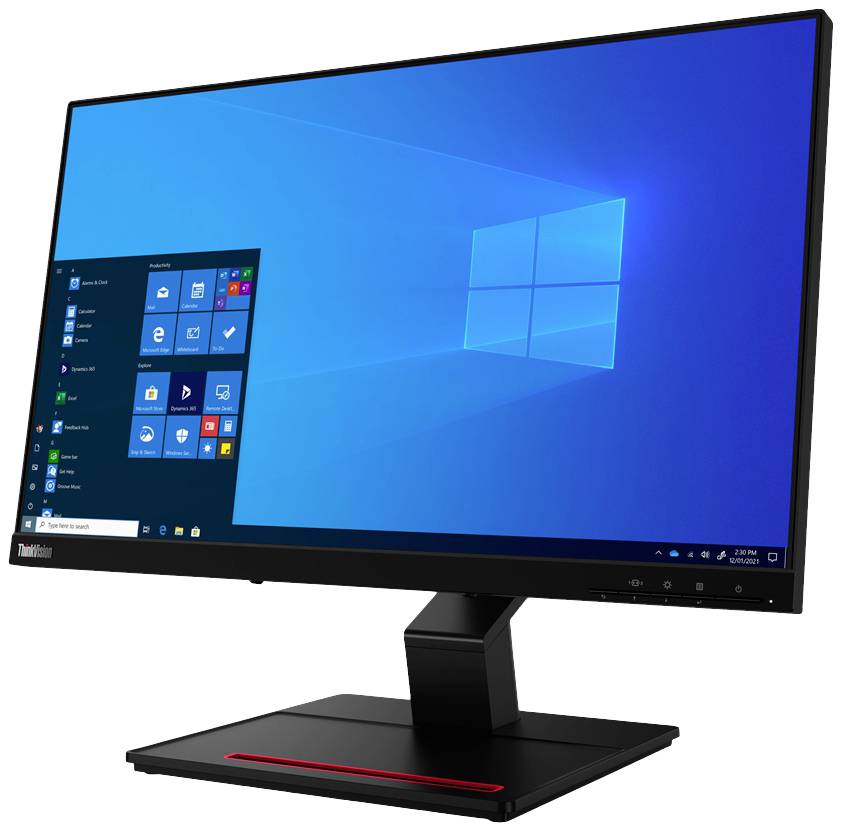 Ein Computermonitor zeigt den Windows-Desktop mit mehreren Icons und der Taskleiste auf einem blauen Hintergrund.