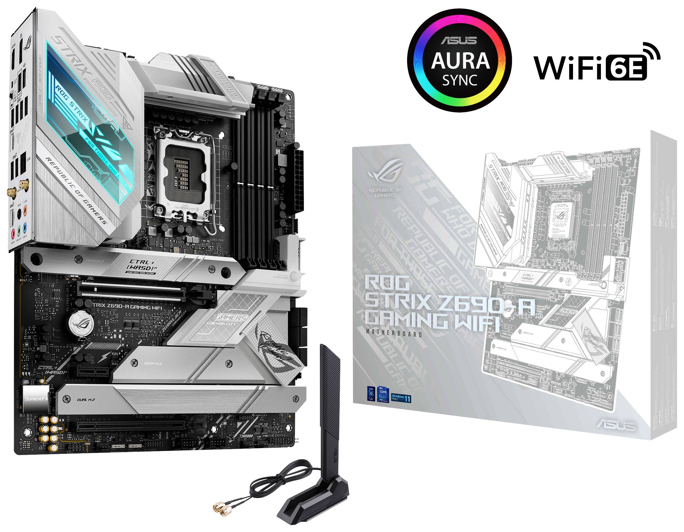 Asus ROG STRIX Z690-A GAMING WIFI Mainboard Sockel (PC) Intel® LGA 1700 Formfaktor (Details) ATX Mainboard-Chipsatz Intel® Z690