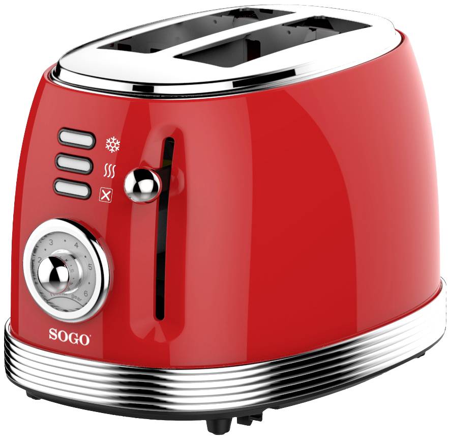 SOGO Human Technology Toaster Kontrollleuchte, Toastfunktion Rot (metallic)