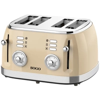 SOGO Human Technology 4-Scheiben-Toaster Kontrollleuchte, Toastfunktion Beige, Metallic SOGO Human Technology 4-Scheiben-Toaster Kontrollleuchte, Toastfunktion Beige, Metallic