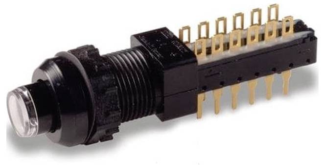 Ein eleganter, dunkelgefärbter Laser-Pointer mit Clip und Knopf oben, entwickelt für Präsentationen oder Zeigaufgaben.