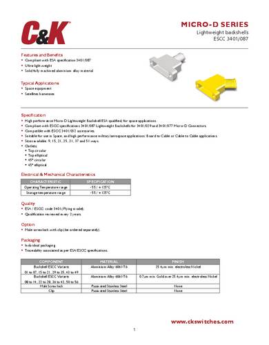 C & K Switches 340108706B 1St.