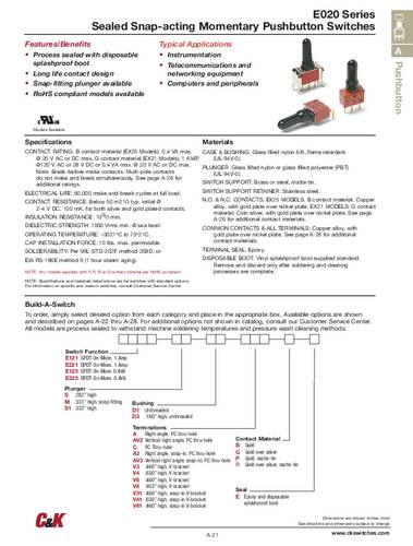 C & K Switches 708902000