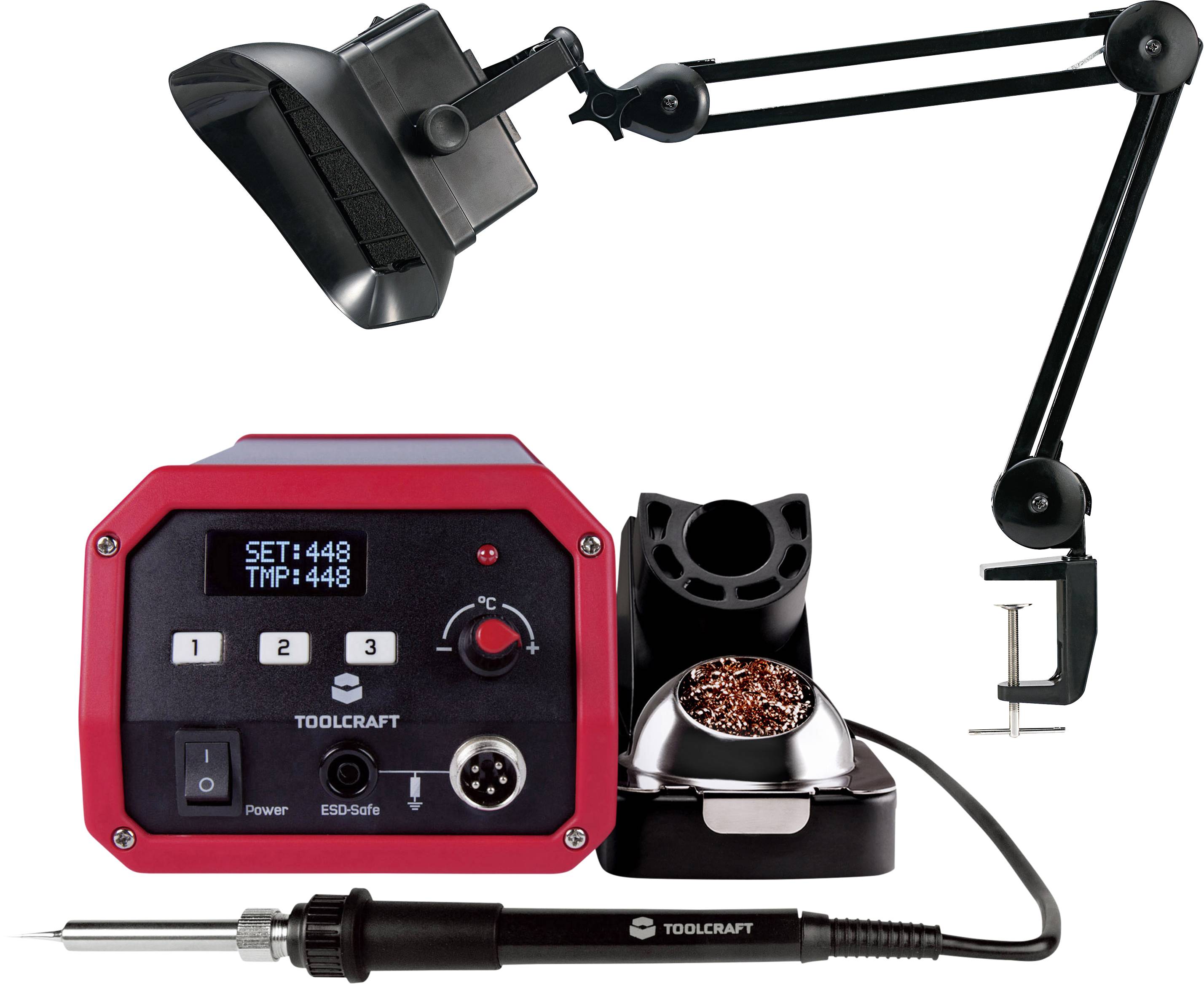 TOOLCRAFT ST-100D +Lötrauchabsauger ZD-153A Lötstation digital 100W 150 - 450°C inkl. Lötspitze