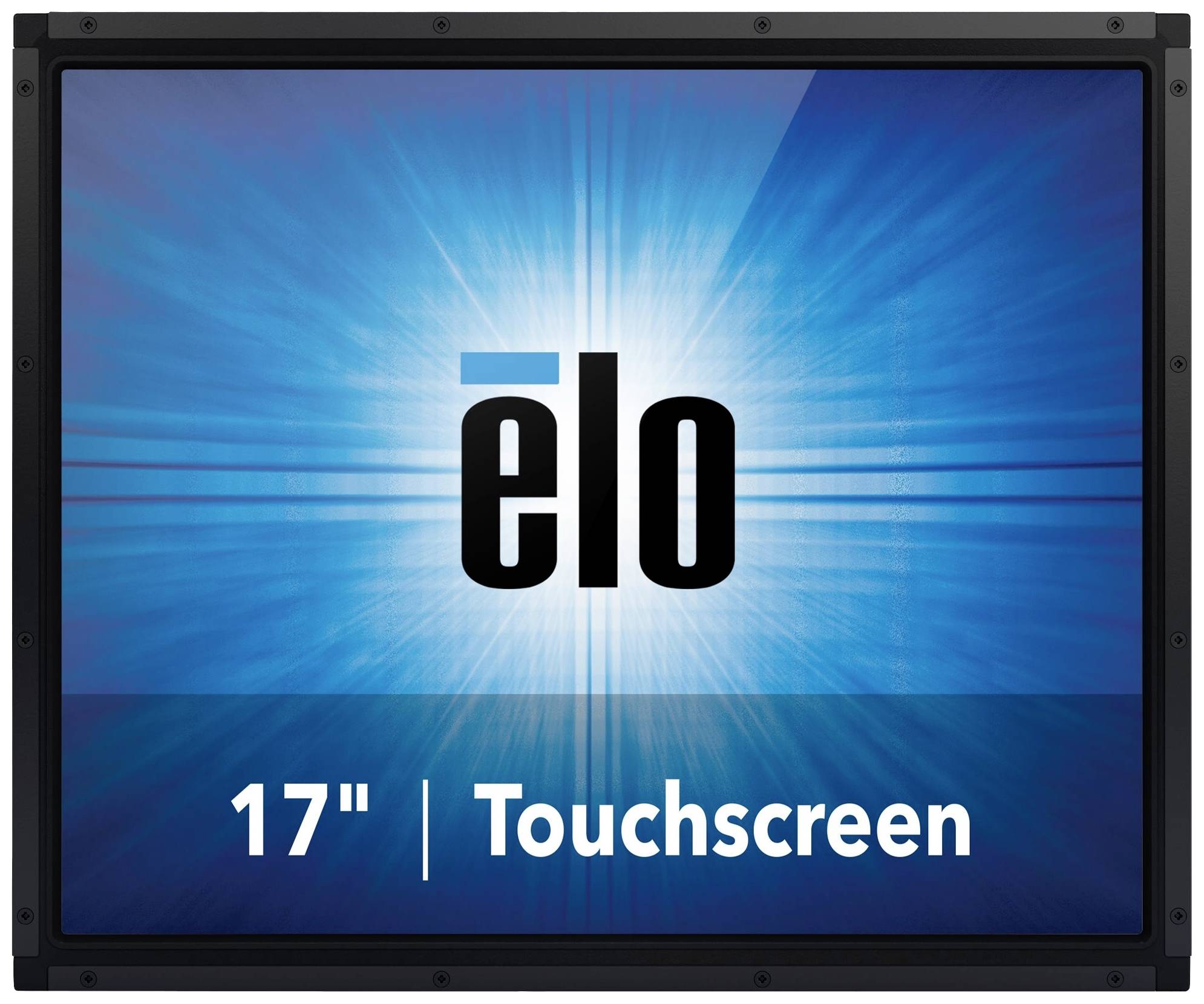 'elo' Logo auf einem blauen Hintergrund. Text darunter: '17