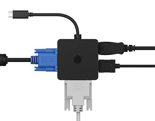ICY BOX USB-C® Adapter [1x USB-C® - 4x DisplayPort, HDMI®, DVI, VGA] IB-DK1104-C