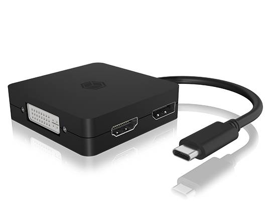 ICY BOX USB-C® Adapter [1x USB-C® - 4x DisplayPort, HDMI®, DVI, VGA] IB-DK1104-C