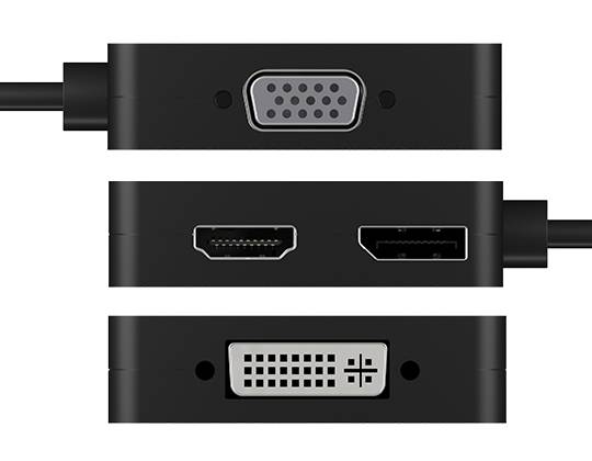 ICY BOX USB-C® Adapter [1x USB-C® - 4x DisplayPort, HDMI®, DVI, VGA] IB-DK1104-C