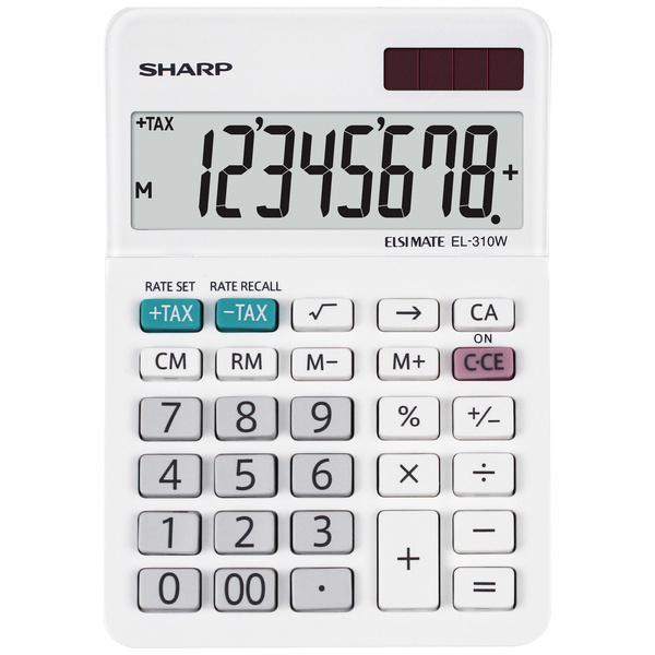 Sharp EL-310W Taschenrechner Weiß Display (Stellen): 8 batteriebetrieben, solarbetrieben