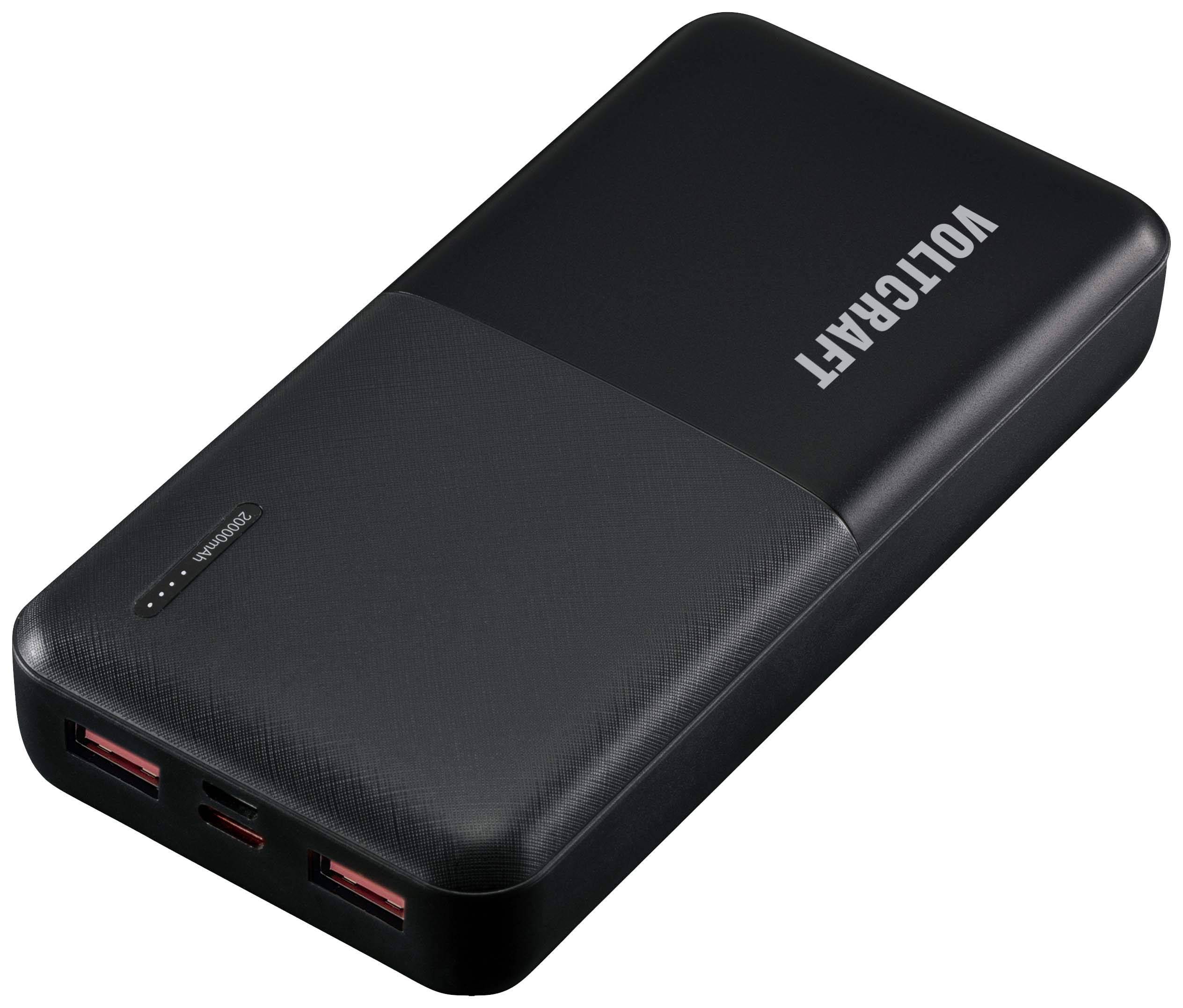 VOLTCRAFT PB-19C-M Powerbank 20000 mAh USB PD, Quick Charge LiPo Schwarz
