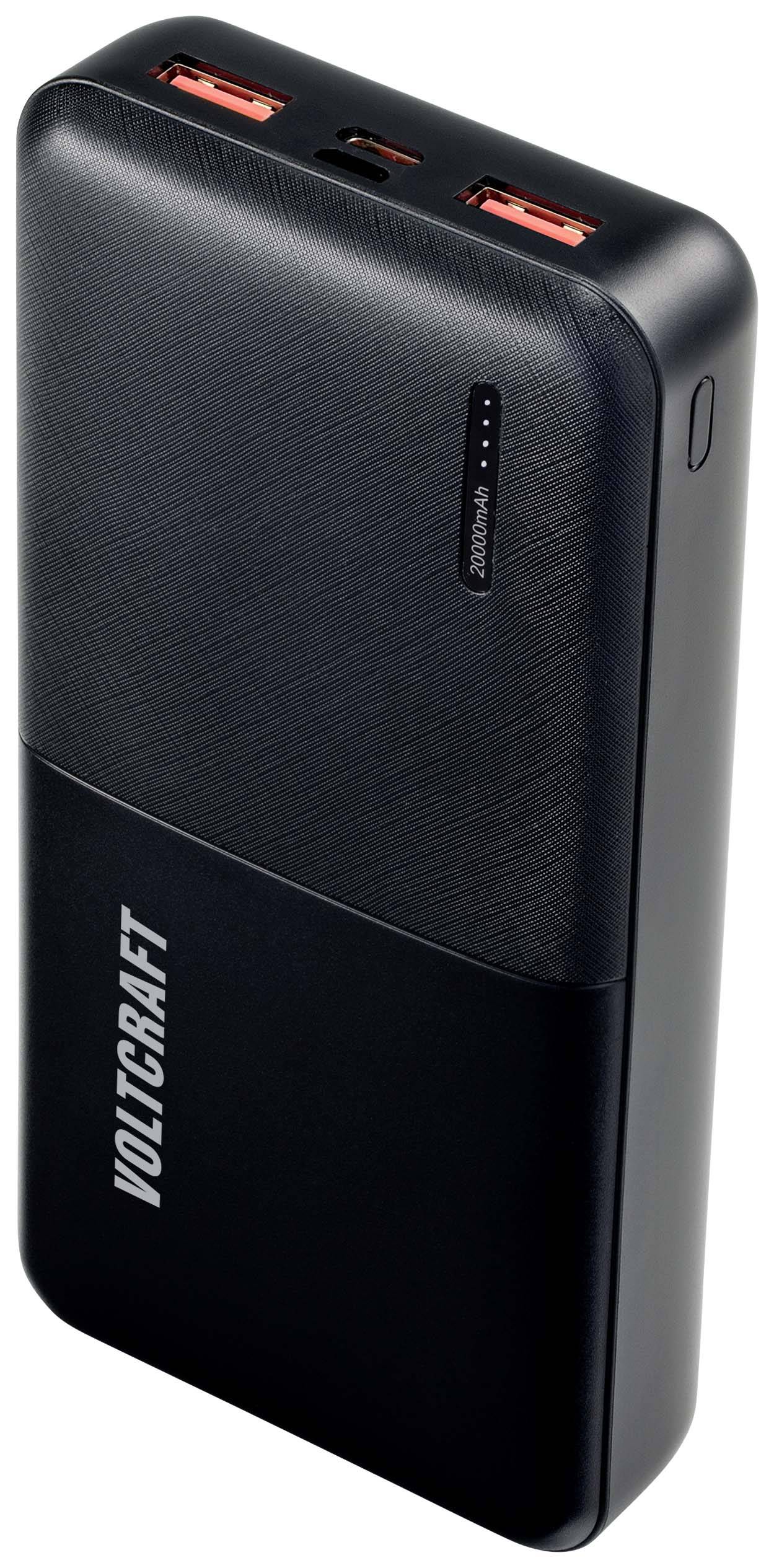 VOLTCRAFT PB-19C-M Powerbank 20000 mAh USB PD, Quick Charge LiPo Schwarz