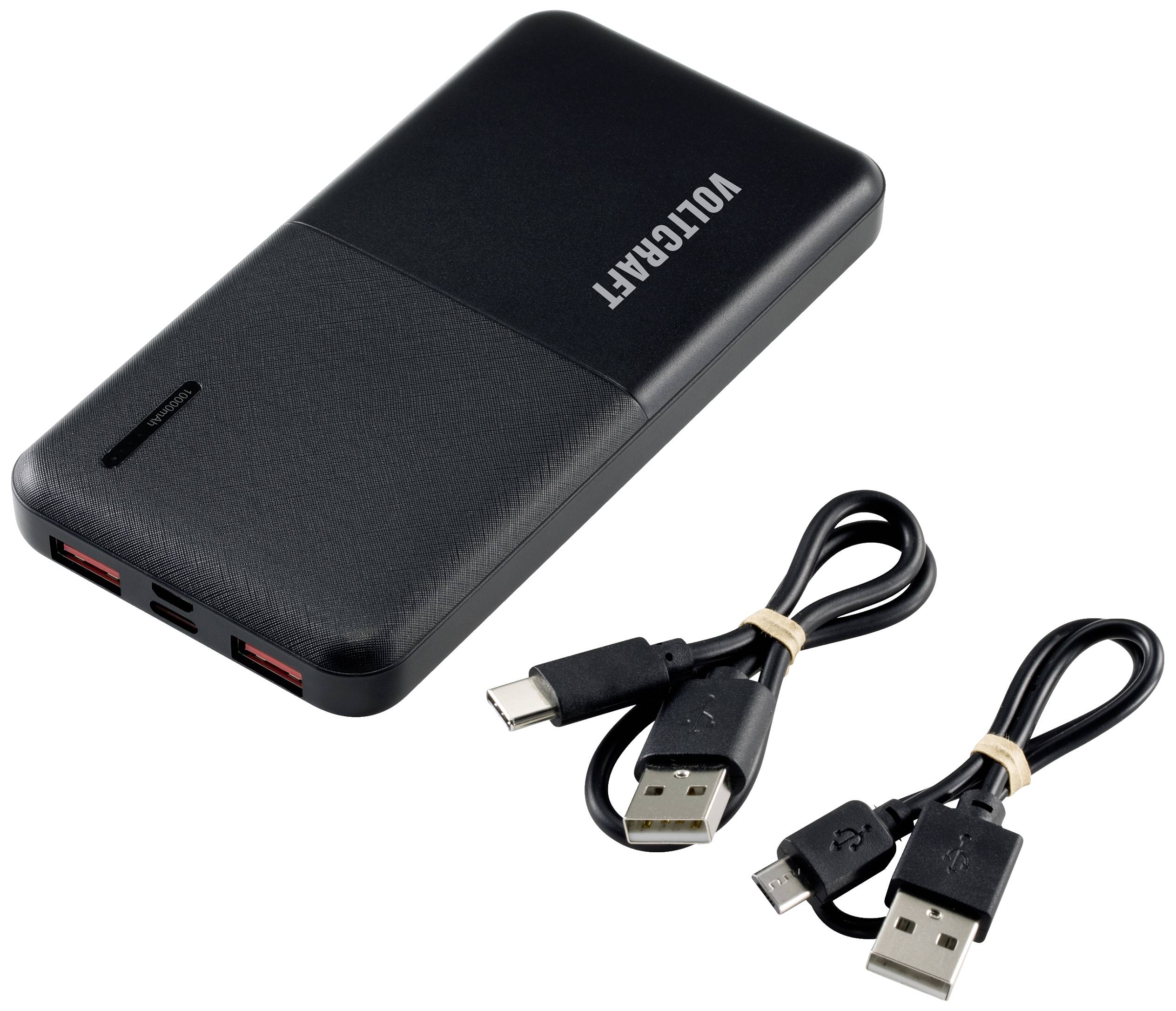 VOLTCRAFT PB-17C-M Powerbank 10000 mAh USB PD LiPo Schwarz