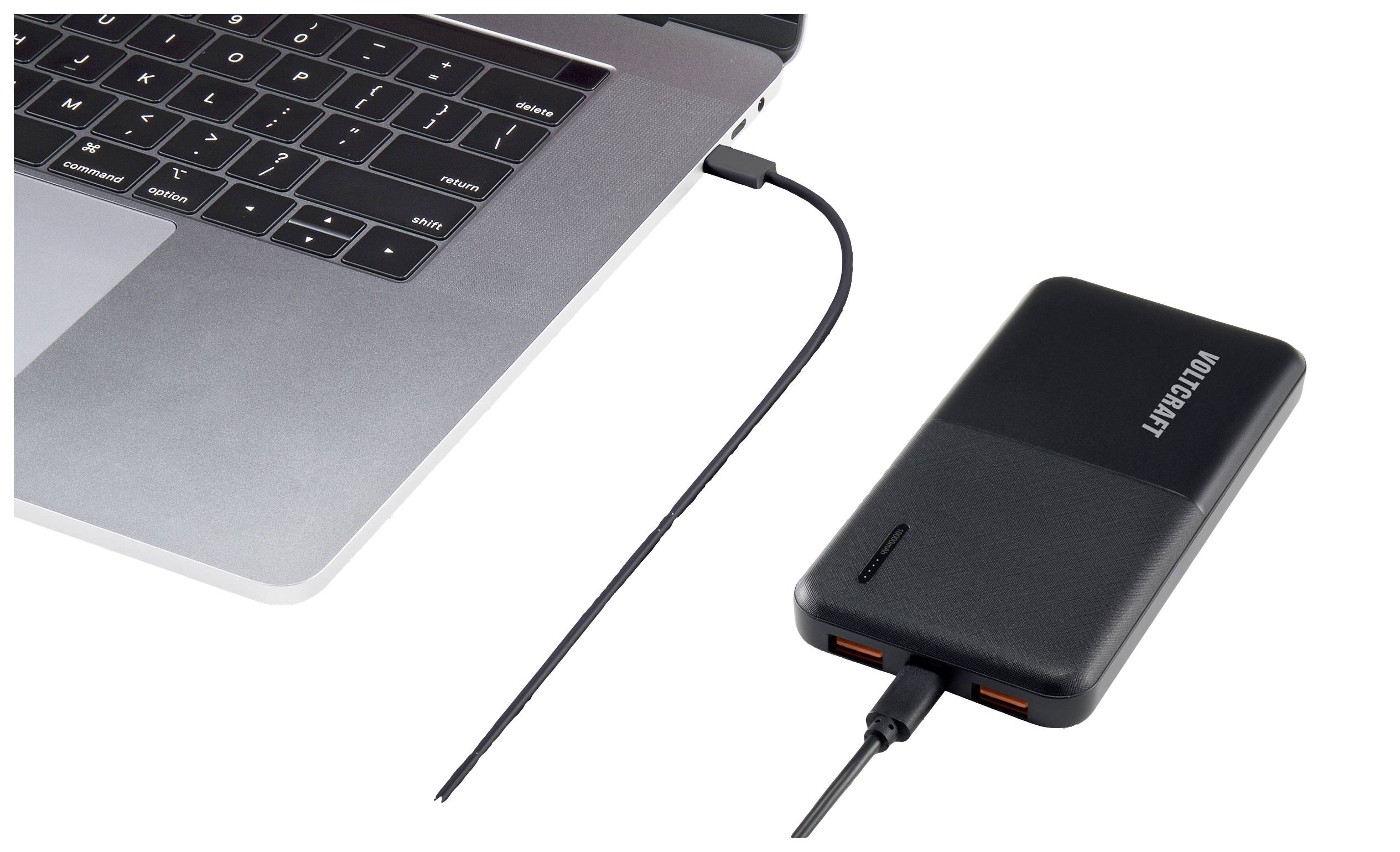 VOLTCRAFT PB-17C-M Powerbank 10000 mAh USB PD LiPo Schwarz