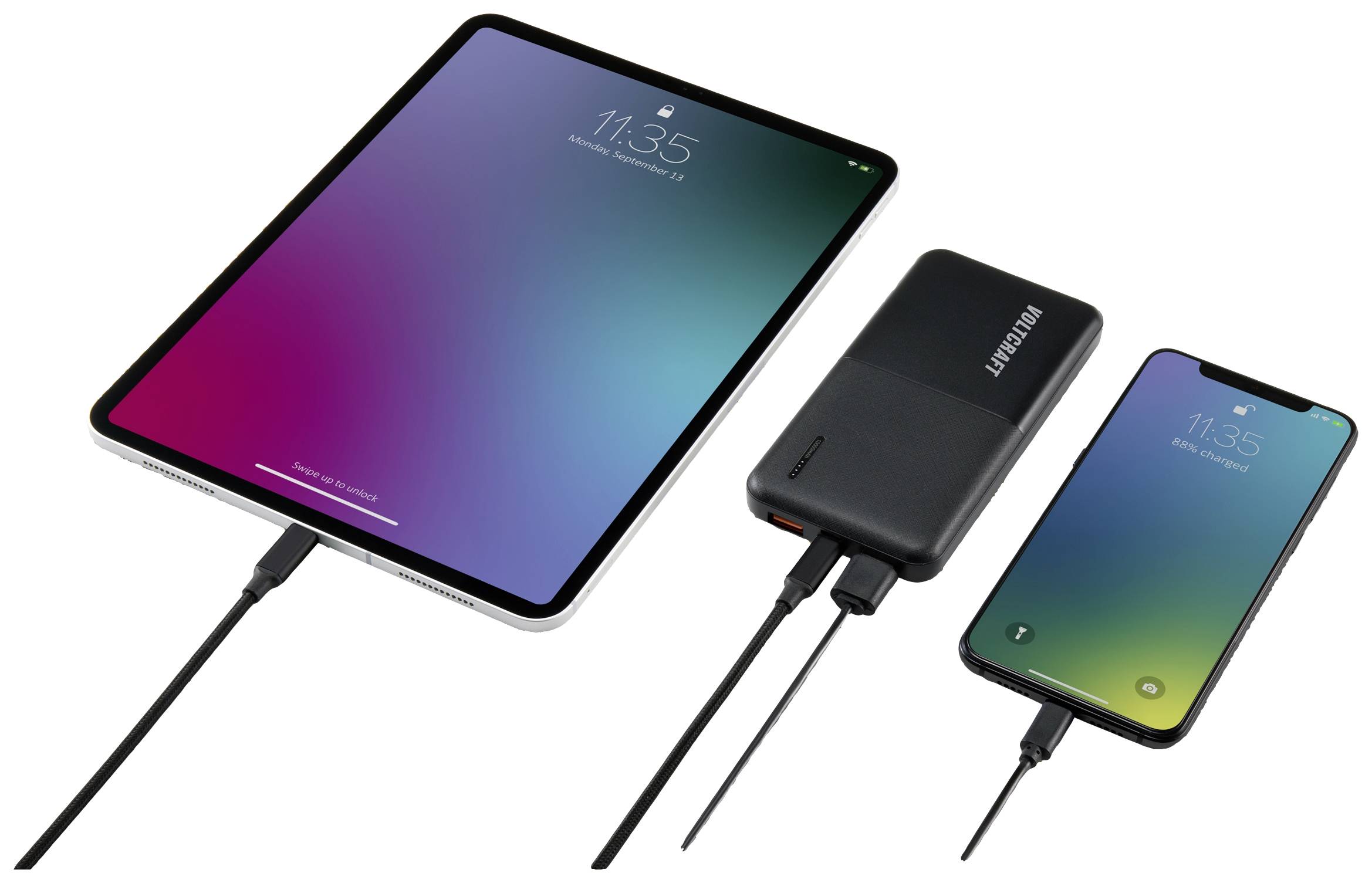 VOLTCRAFT PB-17C-M Powerbank 10000 mAh USB PD LiPo Schwarz