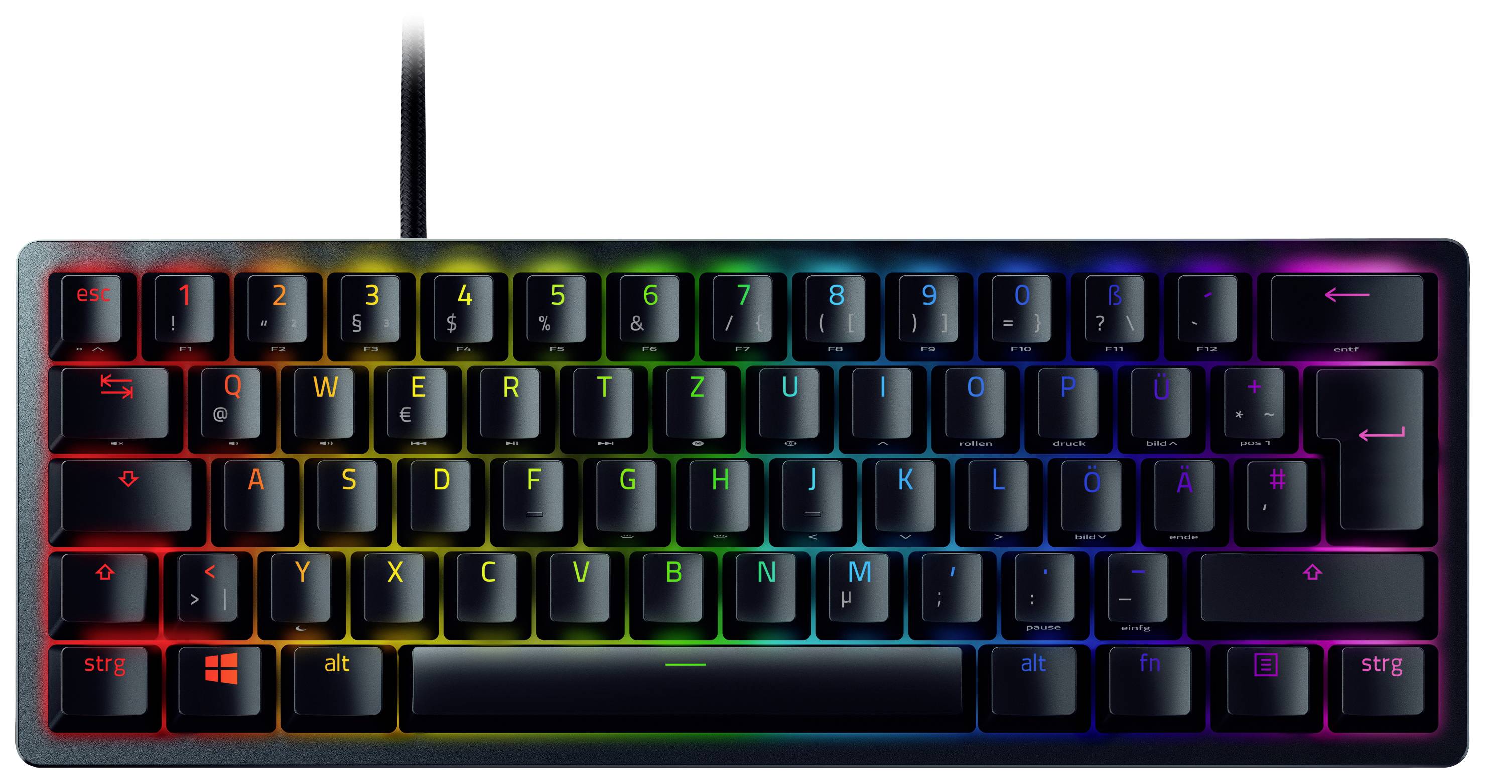 RAZER Huntsman Mini Kabelgebunden Tastatur Deutsch, QWERTZ Schwarz Beleuchtet, Abnehmbares Kabel