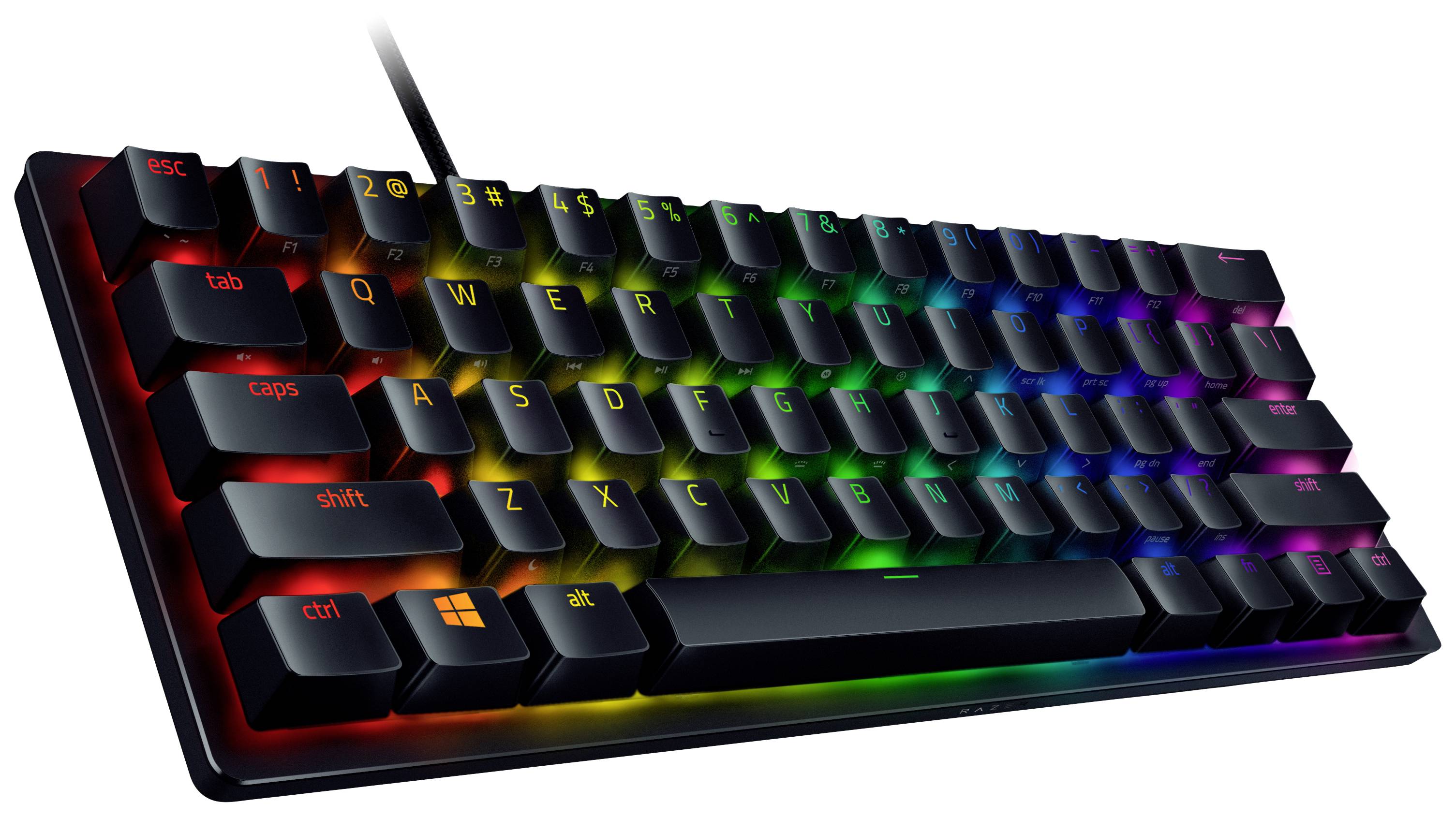 RAZER Huntsman Mini Kabelgebunden Tastatur Deutsch, QWERTZ Schwarz Beleuchtet, Abnehmbares Kabel