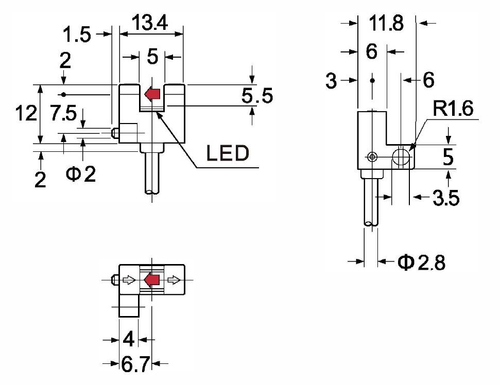 TRU COMPONENTS Gabel-Lichtschranke SK-202NA-W TC-10329320 F-Typ hellschaltend, dunkelschaltend 5 - 24 V/DC 1St.