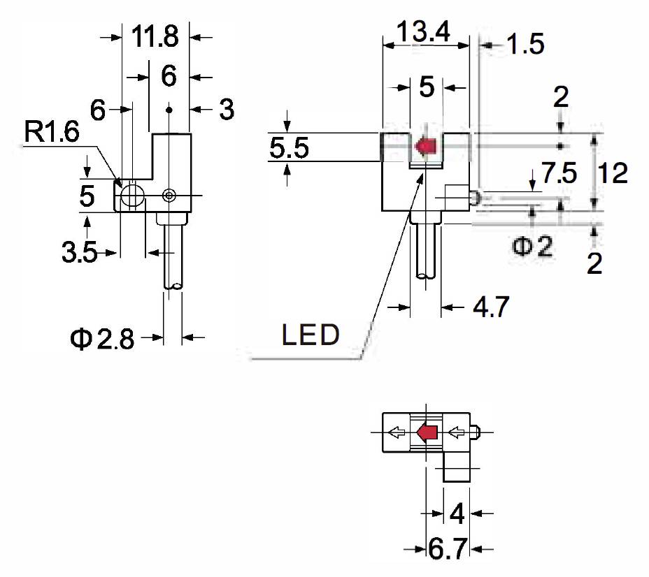 TRU COMPONENTS Gabel-Lichtschranke SK-204NA-W TC-10329324 R-Typ hellschaltend, dunkelschaltend 5 -