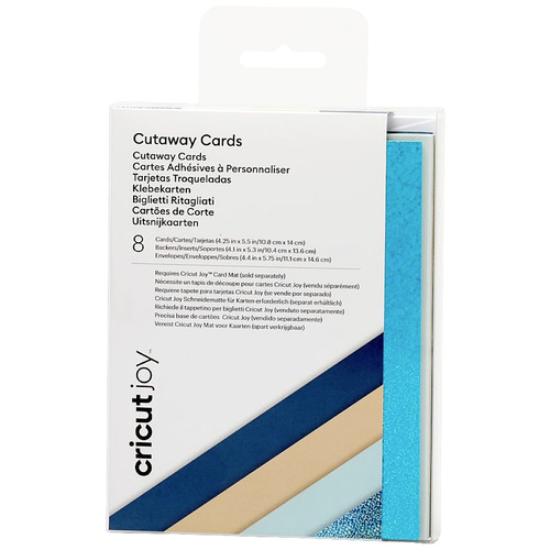 Cricut Joy™ Cutaway Cards Kartenset Beige, Türkis (glänzend), Dunkelblau, Hellblau