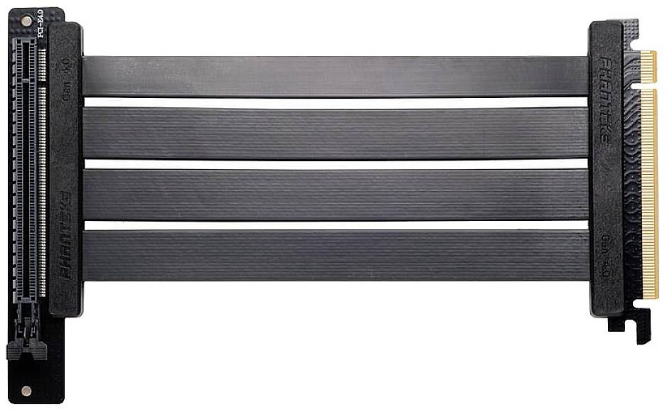 Phanteks PCIe Riser Kabel PCIe 4.0 PCIe x16 Stecker, PCIe x16 Buchse 0.22 m Schwarz Buchse 90° gewinkelt PH-CBRS4.0_FL22