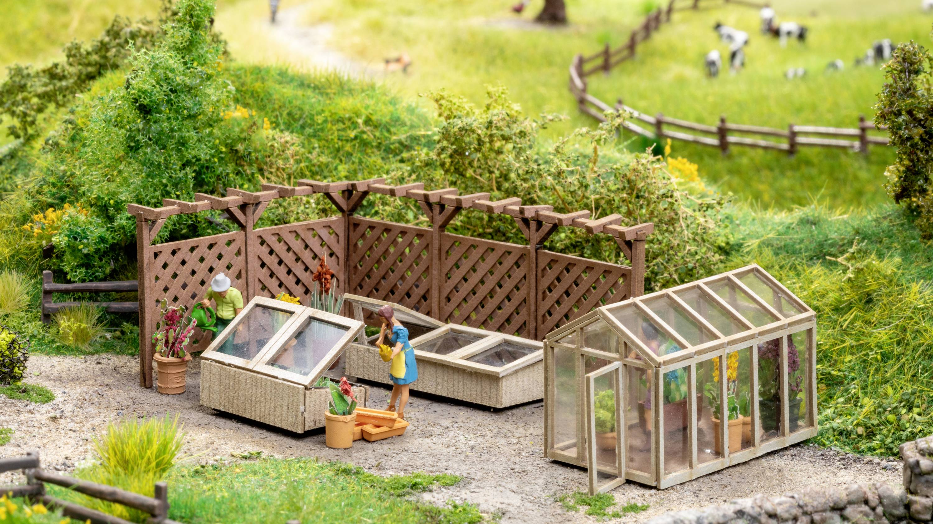 NOCH 66805 H0 Laser-Cut Deko-Set "Im Garten" Bausatz