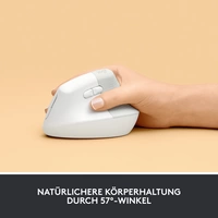 Logitech Lift Vertical Ergonomic Mouse Ergonomische Maus Bluetooth®, Funk Optisch Weiß 6 Tasten 400 Logitech Lift Vertical Ergonomic Mouse Ergonomische Maus Bluetooth®, Funk Optisch Weiß 6 Tasten 400