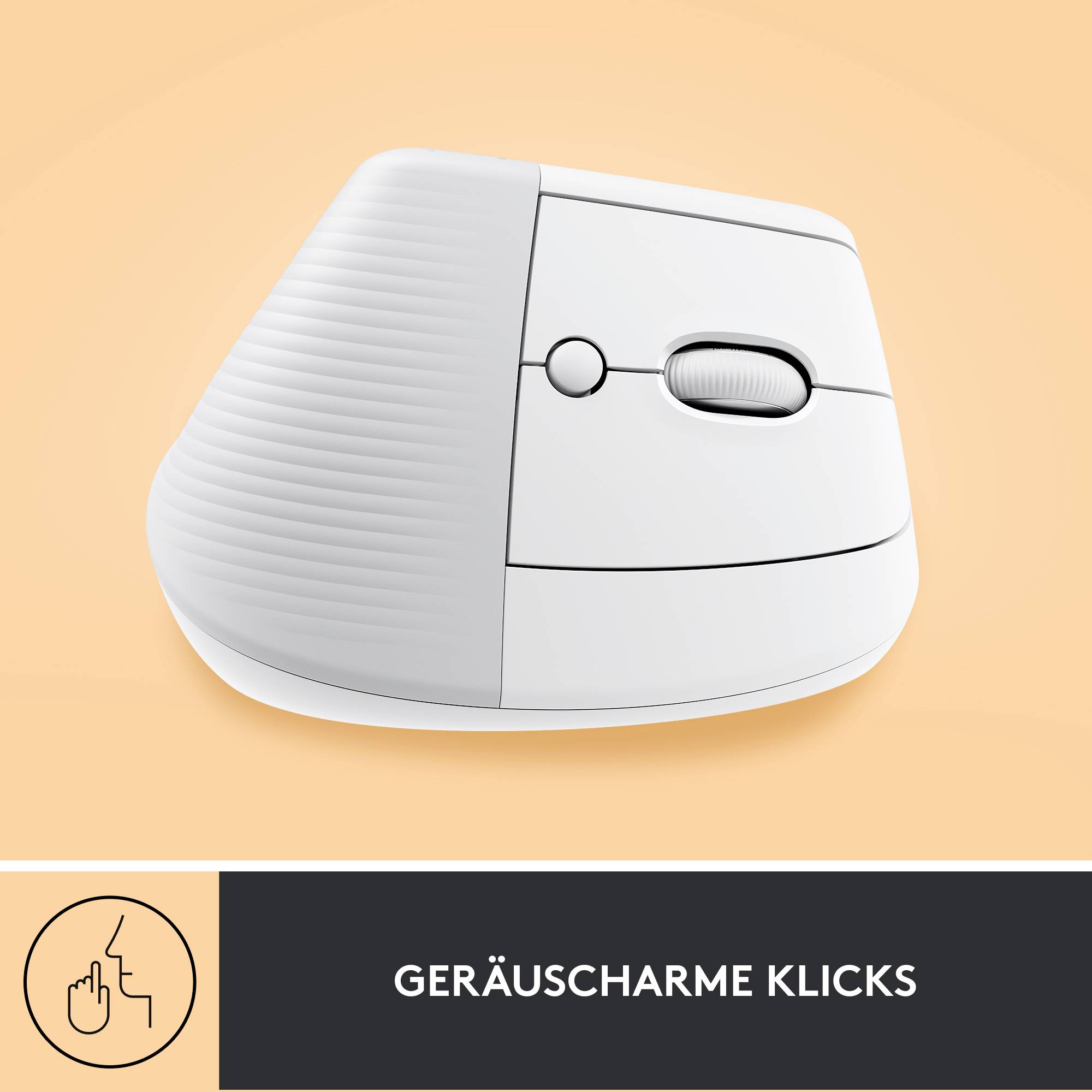 Logitech Lift Vertical Ergonomic Mouse Ergonomische Maus Bluetooth®, Funk Optisch Weiß 6 Tasten 4000 dpi Ergonomisch