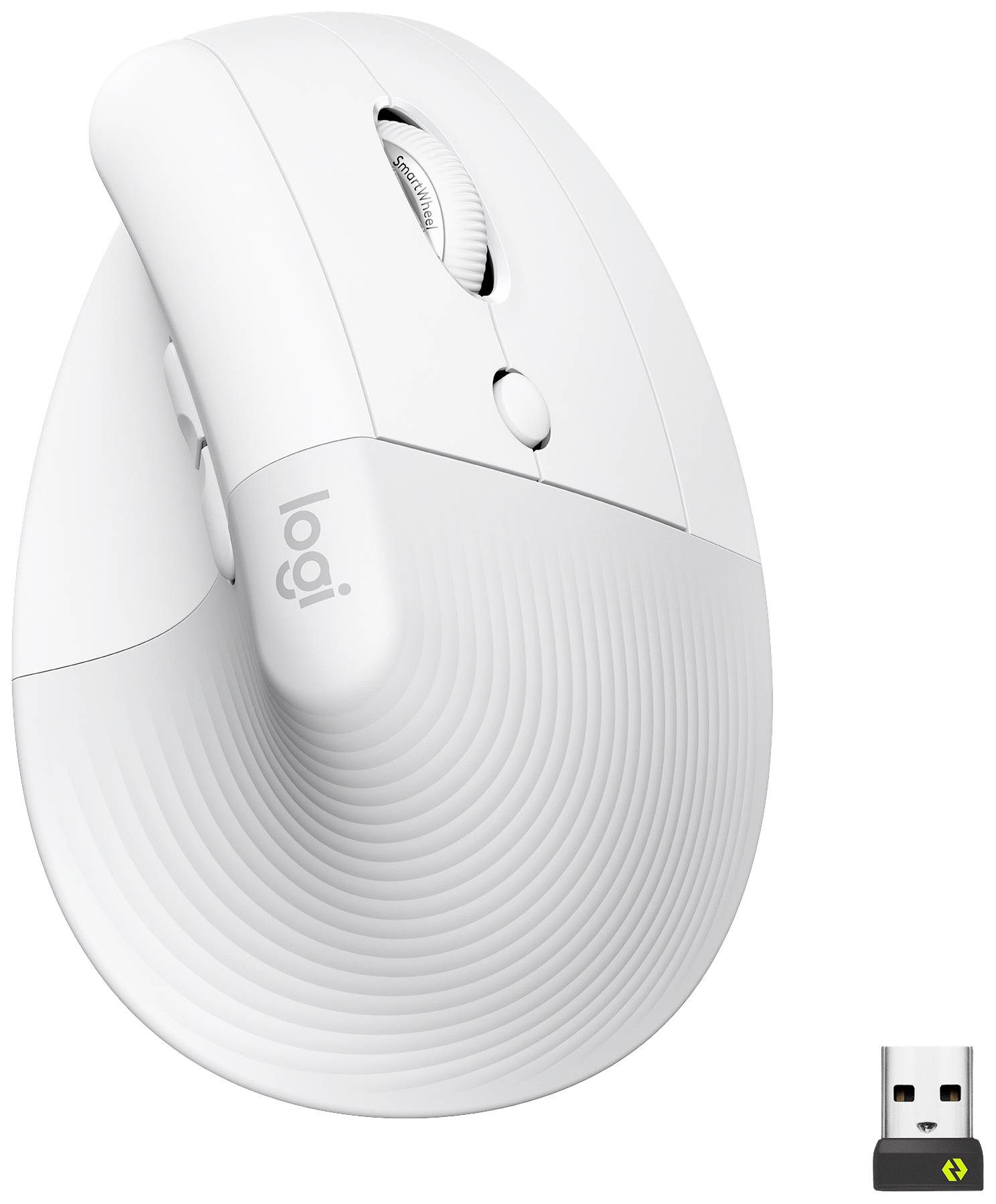 Logitech Lift Vertical Ergonomic Mouse Ergonomische Maus Bluetooth®, Funk Optisch Weiß 6 Tasten 400