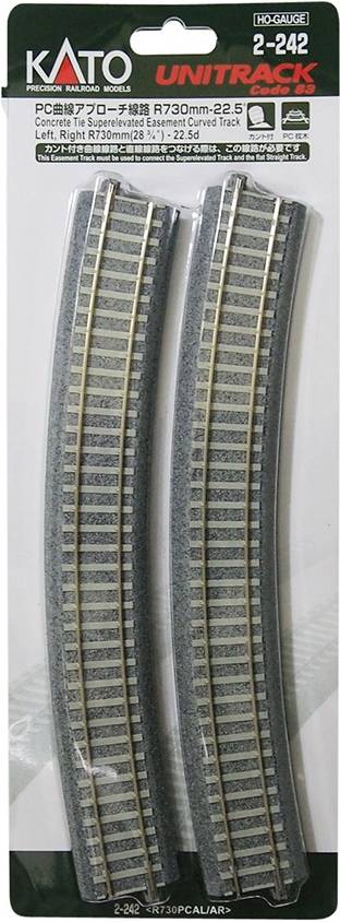 KATO H0 Unitrack 2-242 Gebogenes Gleis 2St.