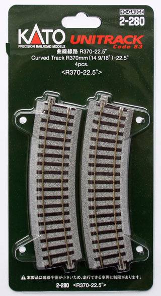 KATO H0 Unitrack 2-280 Gebogenes Gleis 4St.