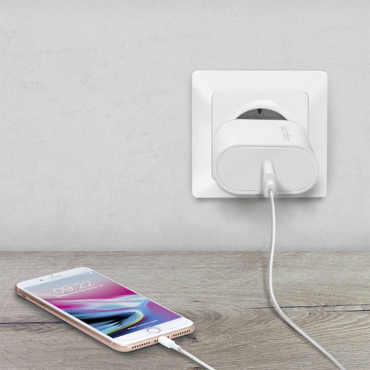 LogiLink USB Ladegerät 20 W USB-C® Buchse (Power Delivery) Weiß Innenbereich, Steckdose