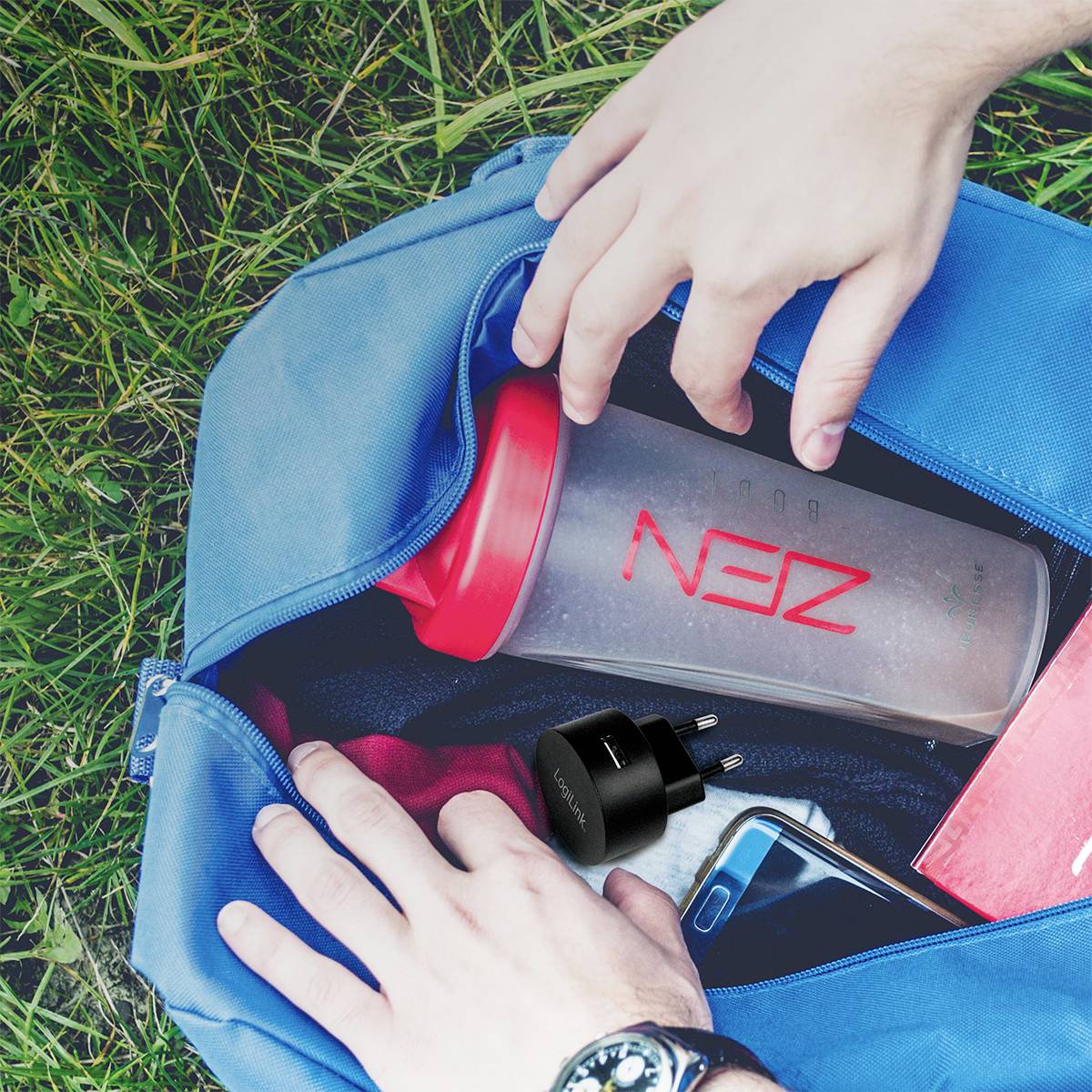 LogiLink USB Ladegerät 10.5W 1x USB-A Schwarz Innenbereich