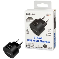 LogiLink USB Ladegerät 10.5W 2x USB-A Schwarz Innenbereich LogiLink USB Ladegerät 10.5W 2x USB-A Schwarz Innenbereich