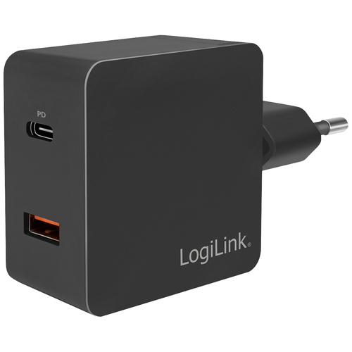 LogiLink USB-Ladegerät 18W Innenbereich, Steckdose Ausgangsstrom (max.) 3000mA Anzahl Ausgänge: 2 x USB-C® Buchse