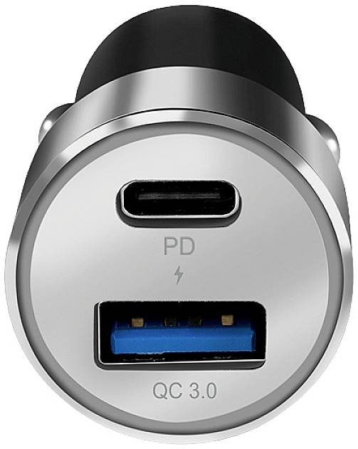 LogiLink USB Ladegerät 36W 1x USB-A, 1x USB-C® USB PD Silber KFZ USB Power Delivery (USB-PD)