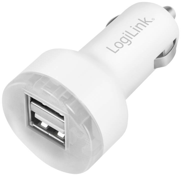 LogiLink USB Ladegerät 10.5 W 2x USB-A Weiß KFZ