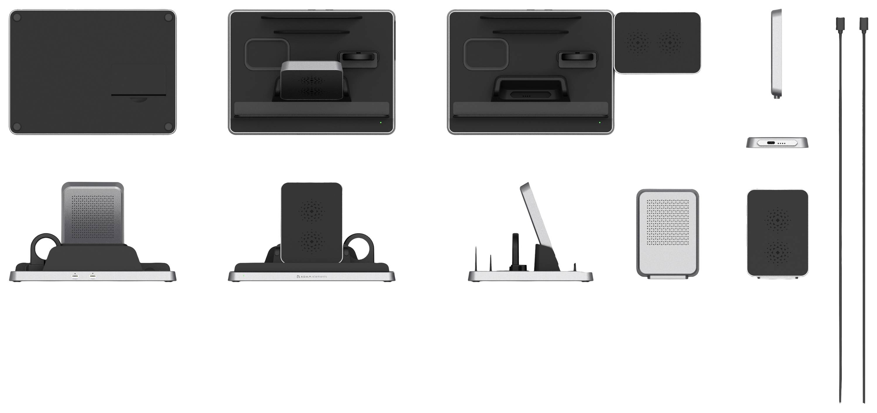 ADAM elements Induktions-Ladegerät Omnia Q5 5in1 APAADQ5OGBK Ausgänge Induktionslade-Standard Schwarz