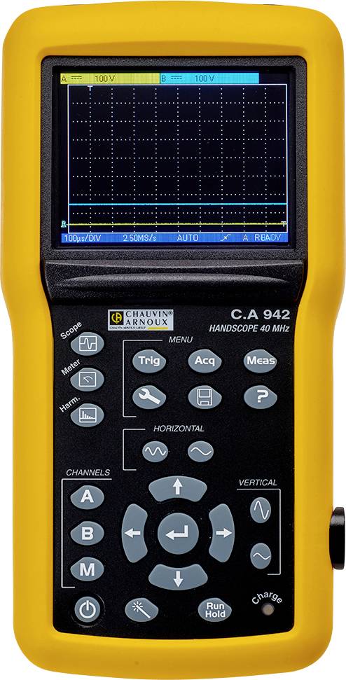 Chauvin Arnoux C.A 942 Hand-Oszilloskop 40MHz 2-Kanal 2 GSa/s 2.5 kpts 8 Bit Handgerät, Multimeter-Funktionen