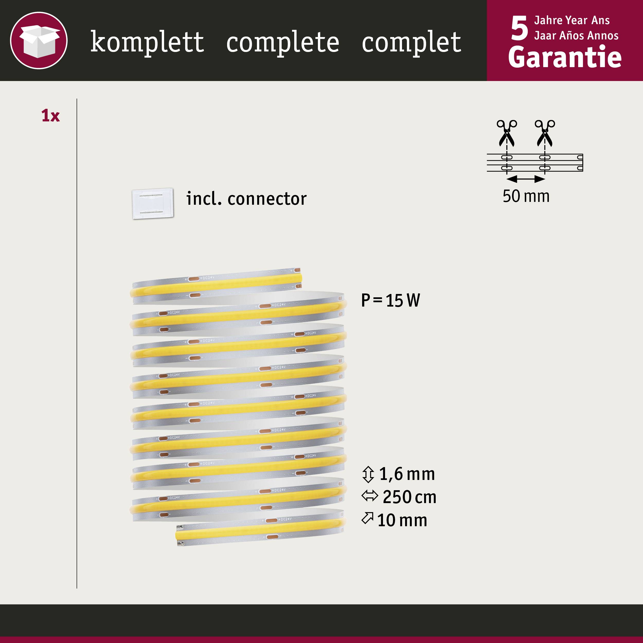 Paulmann 71047 LED-Streifen mit Stecker 2.5m Warmweiß 2.5m